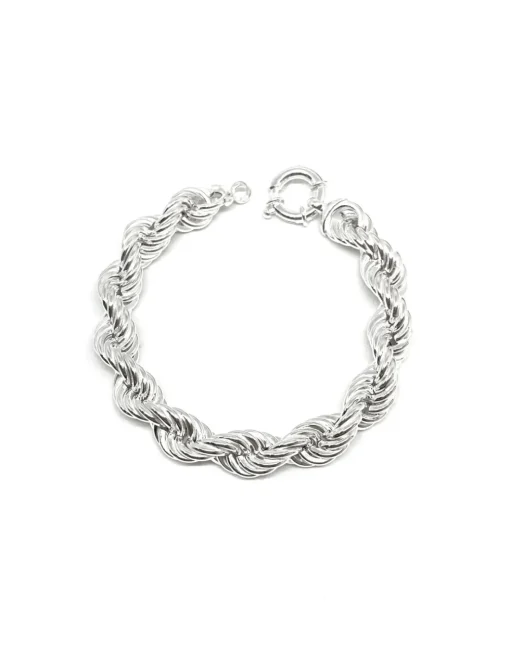 Bracciale a Catena Torchon COLORE ARGENTO Bianco CIRCONFERENZA POLSO 15 cm