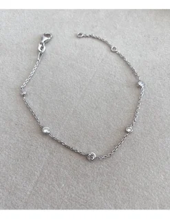 Bracciale a Catenina con Zirconi COLORE ARGENTO Bianco