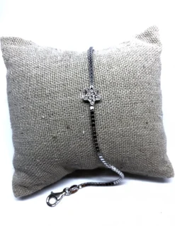 Bracciale a Maglie Lisce con Stella di Zirconi