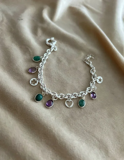Bracciale Ametista e Radice di Rubino