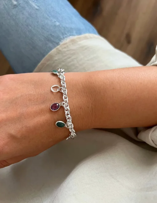 Bracciale Ametista e Radice di Rubino