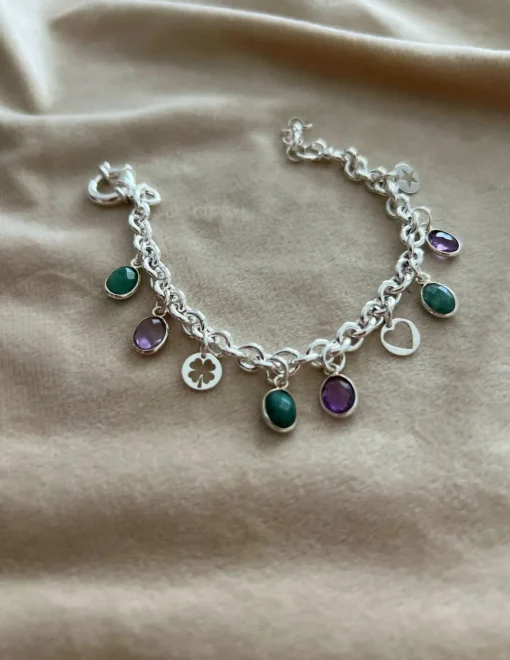 Bracciale Ametista e Radice di Rubino