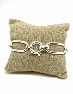Bracciale Catena Jazz COLORE ARGENTO Bianco CIRCONFERENZA POLSO 15 cm