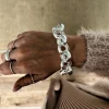 Bracciale Catena Maglia Calandra COLORE ARGENTO Bianco