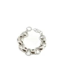 Bracciale Catena Maglia Calandra COLORE ARGENTO Bianco
