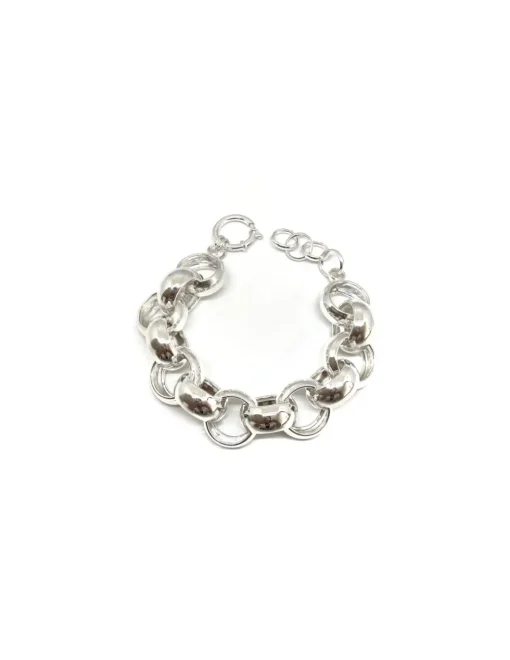 Bracciale Catena Maglia Calandra COLORE ARGENTO Bianco