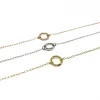 Bracciale Catena Rettangolare Mini e Tondo a Filo COLORE ARGENTO Bianco