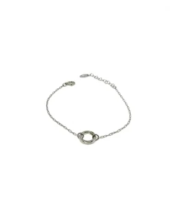 Bracciale Catena Rettangolare Mini e Tondo a Filo COLORE ARGENTO Bianco