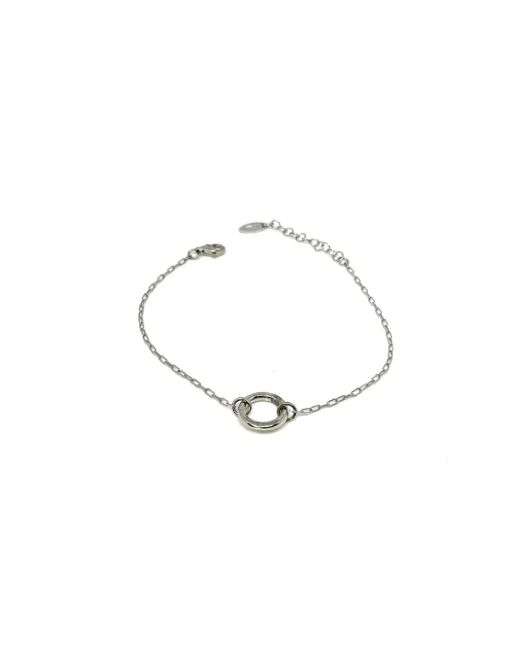 Bracciale Catena Rettangolare Mini e Tondo a Filo COLORE ARGENTO Bianco
