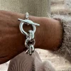 Bracciale Catena Rolò Scalare COLORE ARGENTO Bianco LUNGHEZZA BRACCIALE 23 CM