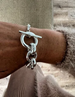 Bracciale Catena Rolò Scalare COLORE ARGENTO Bianco LUNGHEZZA BRACCIALE 23 CM