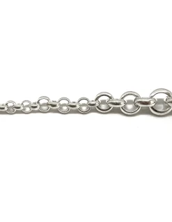 Bracciale Catena Rolò Scalare COLORE ARGENTO Bianco LUNGHEZZA BRACCIALE 23 CM