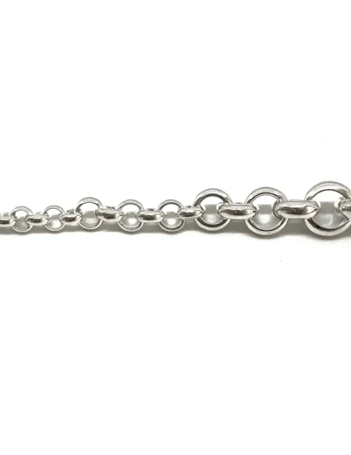 Bracciale Catena Rolò Scalare COLORE ARGENTO Bianco LUNGHEZZA BRACCIALE 23 CM
