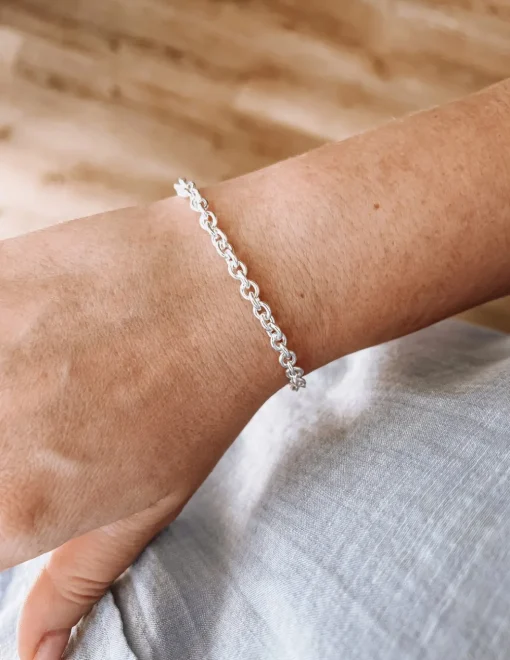 Bracciale Catena Rolo' Mini COLORE ARGENTO Bianco LUNGHEZZA BRACCIALE 17 CM + 3 CM ALLUNGATORE
