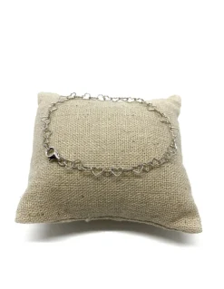 Bracciale Catenina a Forma di Cuore COLORE ARGENTO Bianco