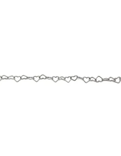Bracciale Catenina a Forma di Cuore e Cuore Pendente COLORE ARGENTO Bianco