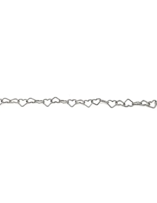 Bracciale Catenina a Forma di Cuore e Cuore Pendente COLORE ARGENTO Bianco