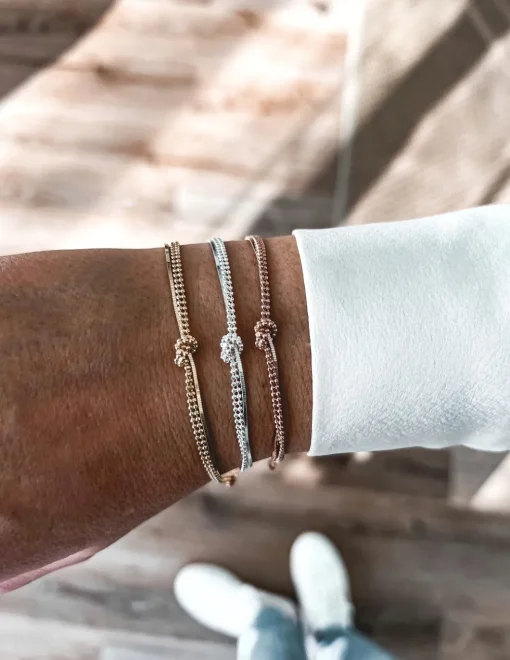Bracciale Catenina Annodata COLORE ARGENTO Bianco