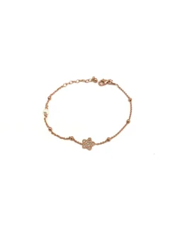 Bracciale Catenina e Fiore Passante di Zirconi