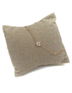 Bracciale Catenina e Ortensia di Zircone COLORE ARGENTO Rosè COLORE ZIRCONI zirconi champagne