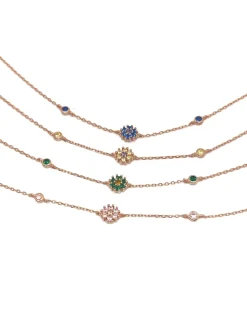 Bracciale Catenina e Ortensia di Zircone COLORE ARGENTO Rosè COLORE ZIRCONI zirconi champagne