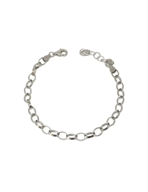 Bracciale Catenina Ovale COLORE ARGENTO Bianco