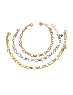Bracciale Catenina Ovale COLORE ARGENTO Bianco
