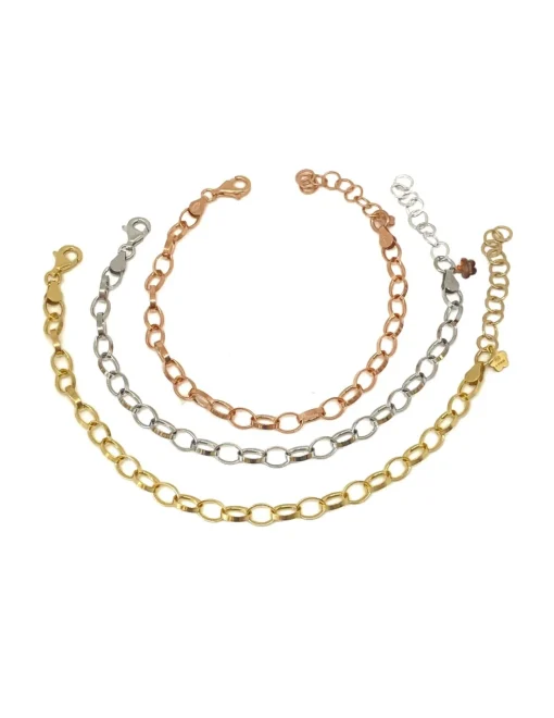 Bracciale Catenina Ovale COLORE ARGENTO Bianco