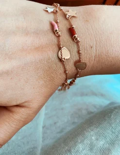 Bracciale con Cornetti Stelle e Cuori COLORE SMALTO rosso