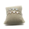 Bracciale con Cuori in Madreperla e Zirconi COLORE ARGENTO Bianco