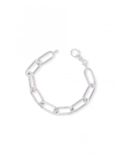 Bracciale con Maglia Rettangolare COLORE ARGENTO Bianco CIRCONFERENZA POLSO 14 - 15 cm