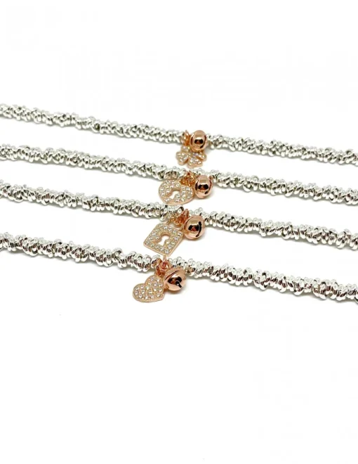 Bracciale con Nodi Piccoli e Soggetti Pendenti SOGGETTO cuore