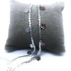 Bracciale con Pepite 3 mm e Fiori Pendenti COLORE ARGENTO Rosè