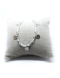 Bracciale con Pepite 3 mm e Orsetti Pendenti COLORE ARGENTO Bianco