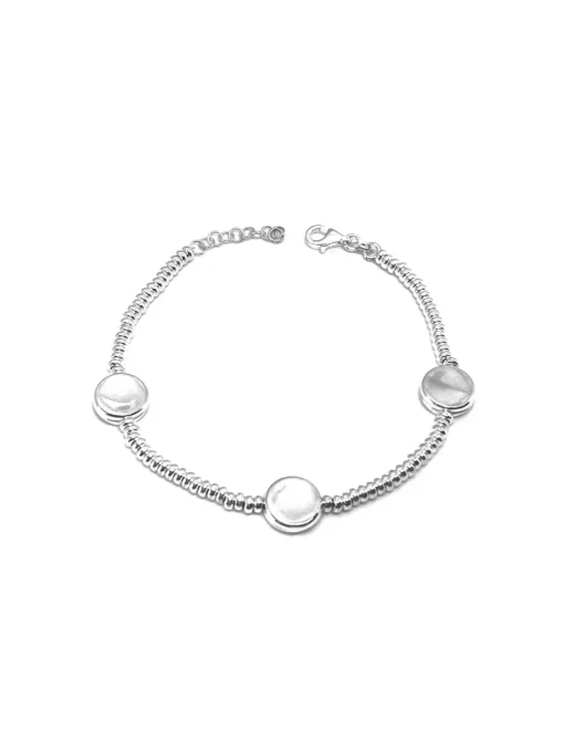 Bracciale con Rondelle e 3 Pepite Piatte Tonde