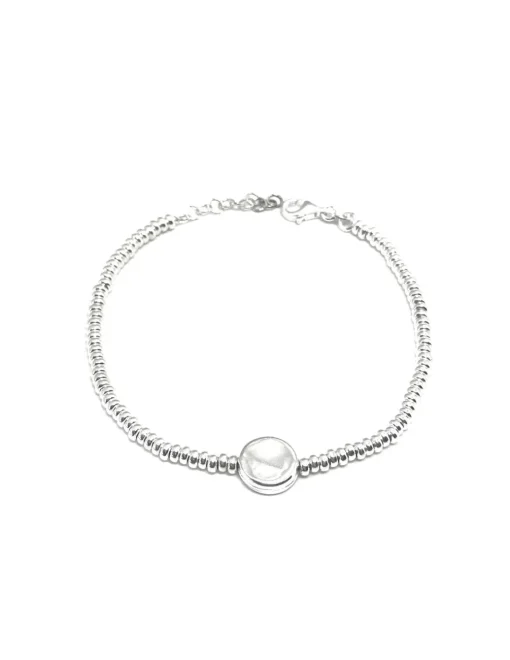 Bracciale con Rondelle e 1 Pepita Piatta Tonda