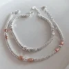 Bracciale con Rondelle e 6 Ovalini COLORE ARGENTO Bianco