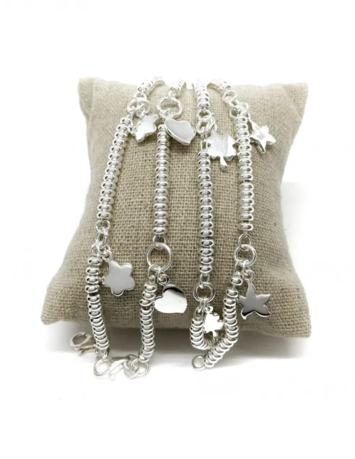 Bracciale con Rondelle e Soggetti Pendenti SOGGETTO fiore