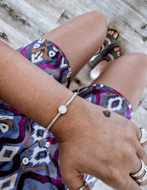 Bracciale con Rondelle e 1 Pepita Piatta Tonda
