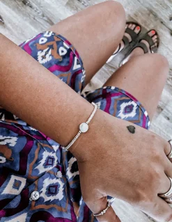 Bracciale con Rondelle e 3 Pepite Piatte Tonde