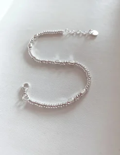 Bracciale con Rondelle e 6 Ovalini COLORE ARGENTO Bianco