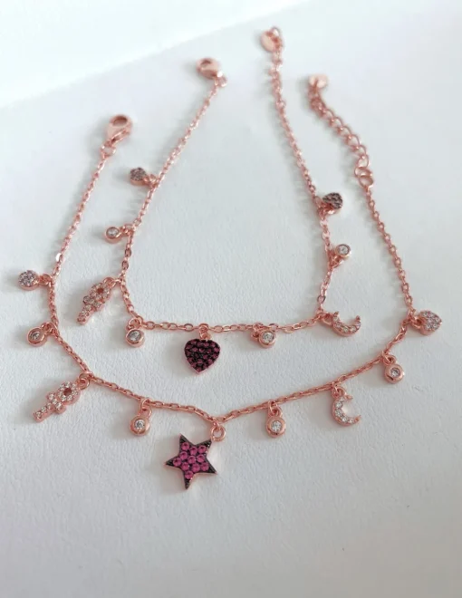 Bracciale con Soggetti Mini di Zirconi Pendenti SOGGETTO stella