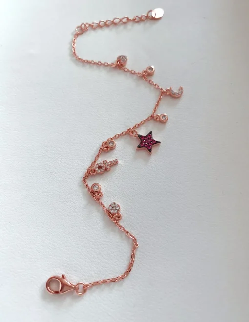 Bracciale con Soggetti Mini di Zirconi Pendenti SOGGETTO stella