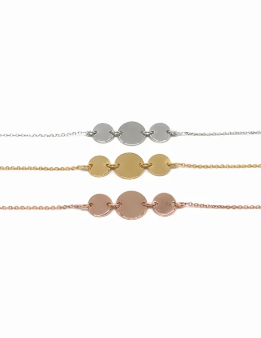 Bracciale con Tre Tondini COLORE ARGENTO Bianco