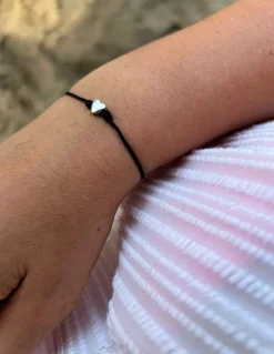 Bracciale Cordino e Cuore COLORE NERO