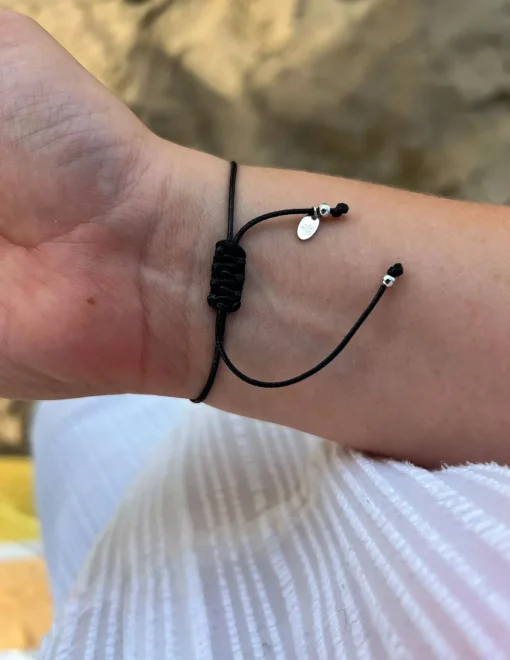 Bracciale Cordino e Cuore COLORE NERO