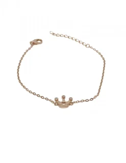 Bracciale Corona e Cuoricino COLORE ARGENTO Rosè