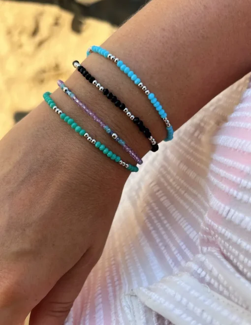 Bracciale Cristalli e Sfere Alternate COLORE CRISTALLI cristalli neri