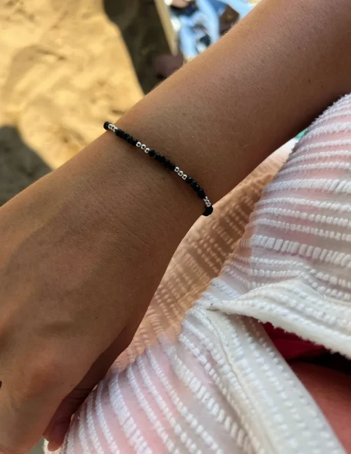 Bracciale Cristalli e Sfere Alternate COLORE CRISTALLI cristalli neri