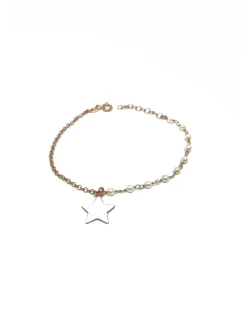 Bracciale Cristalli e Stella Smaltata COLORE ARGENTO Rosè COLORE SMALTO bianco